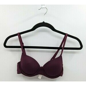 Victoria's Secret PINK Bra 32A Maroon Red Lightly Lined-READ